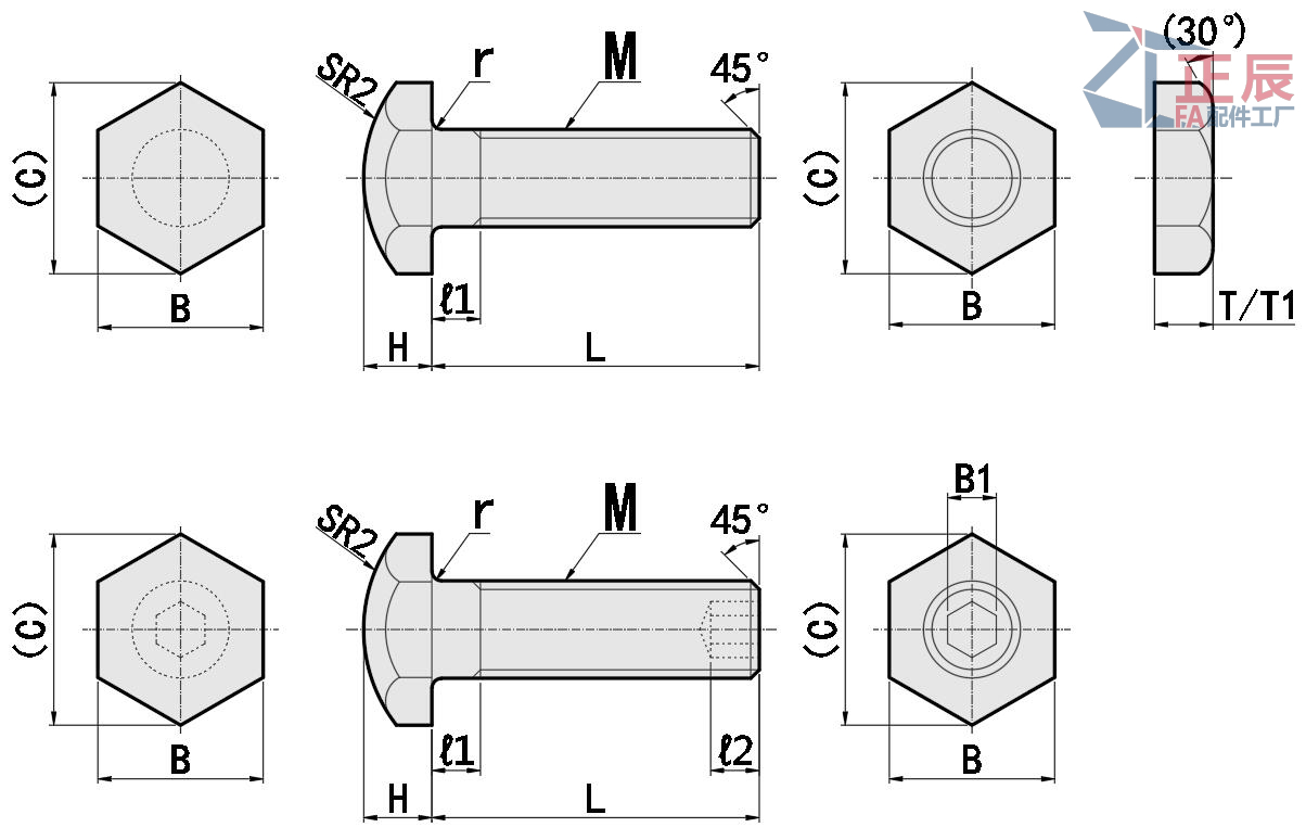 تحديد مكان البراغي Round Hex Head STCB STBB SSTCB